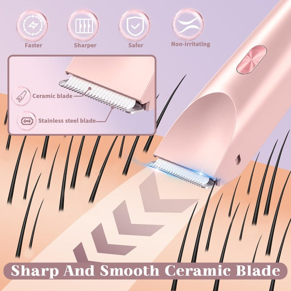 Women's Rechargeable Bikini Trimmer Dual Blade Wet Dry