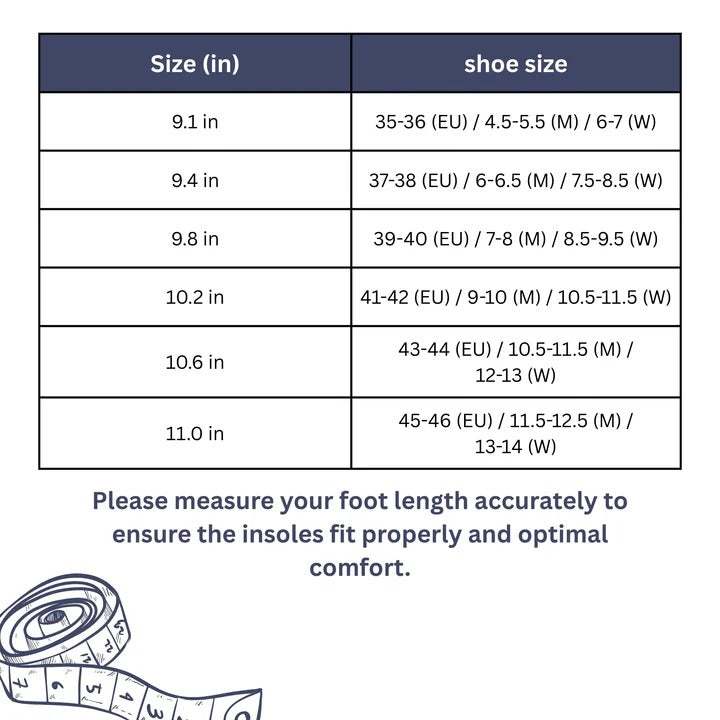 Comfortable Arch Support Shoe Insoles with Cushioning