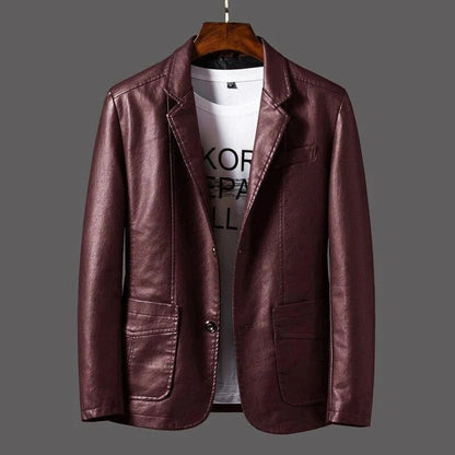 Vintage Style Leather Biker Jacket for Men