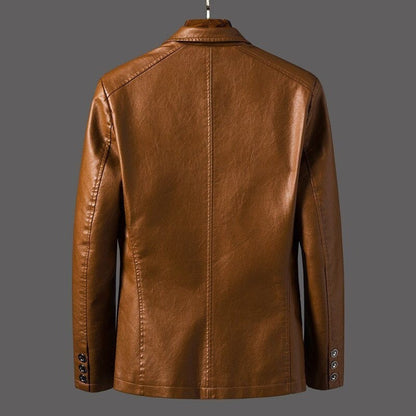 Vintage Style Leather Biker Jacket for Men