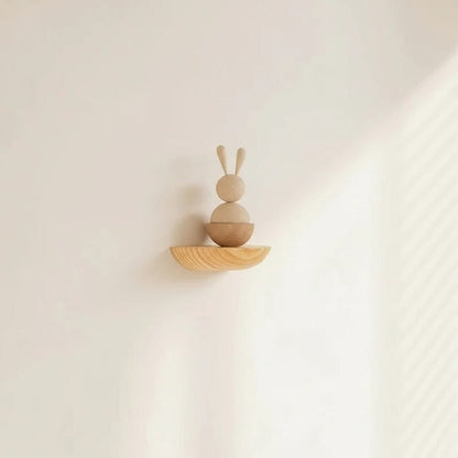 Round Wood Wall Shelf for Home Decoration