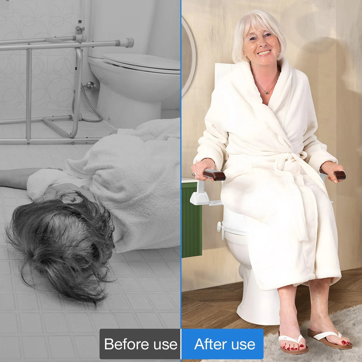 Sturdy Bathroom Grab Bar with Support Handles