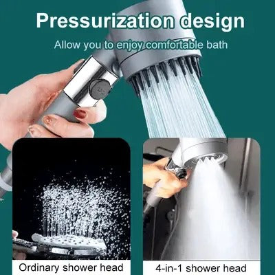Filtered Rainfall Showerhead with Pressure Boost & Water-Saving Flow Control for Bathroom
