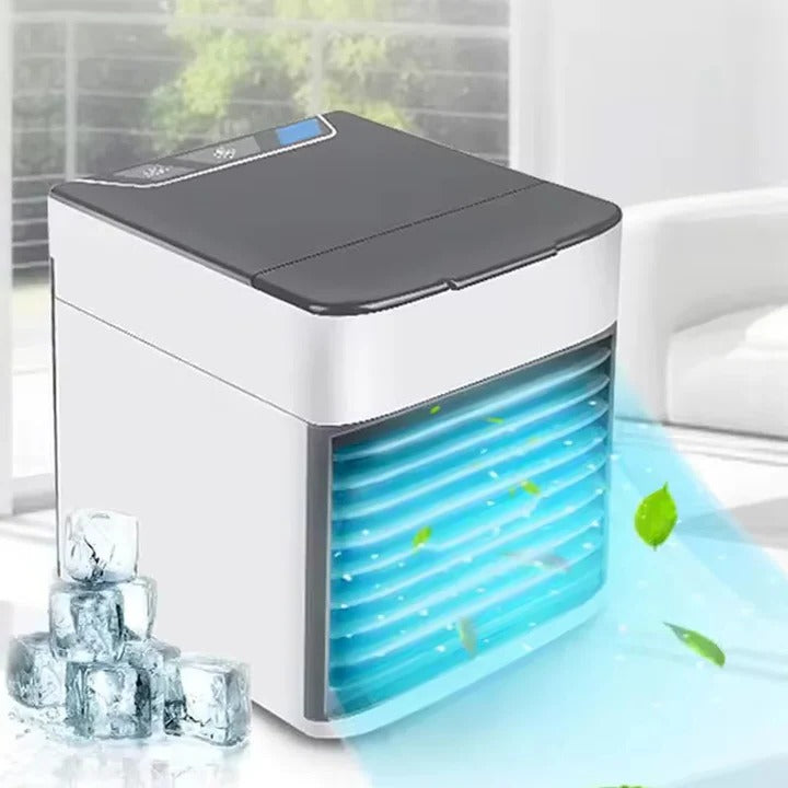 Portable Air Cooler for Small Rooms, Whisper-Quiet Desktop AC Unit with Adjustable Fan Speeds, Compact Personal Space Cooler for Bedroom
