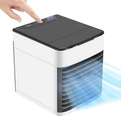 Portable Air Cooler for Small Rooms, Whisper-Quiet Desktop AC Unit with Adjustable Fan Speeds, Compact Personal Space Cooler for Bedroom