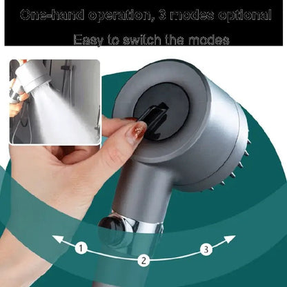 Filtered Rainfall Showerhead with Pressure Boost & Water-Saving Flow Control for Bathroom