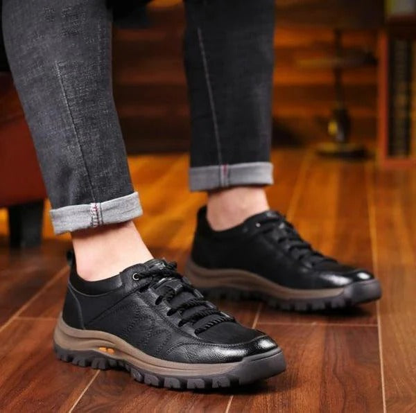 Genuine Leather Orthopedic Walking Shoes for Men – Arch Support Casual Footwear for Work & Outdoor Adventures