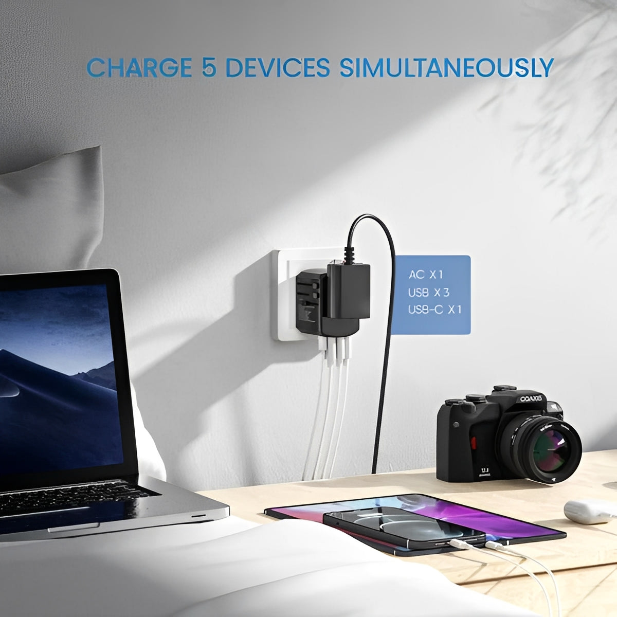 International Travel Plug with USB Charger Ports