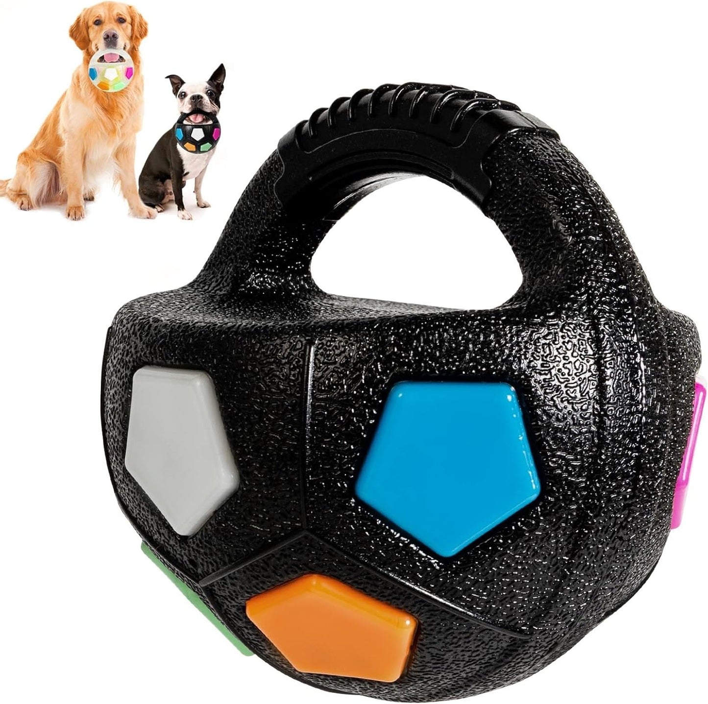 Durable Dog Rubber Football Toy with Treat Dispenser