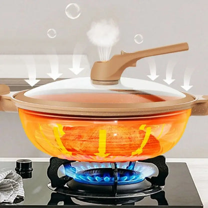 Nonstick Stir-Fry Pan with Steam Insert for Gas & Induction Cooktops – Even-Heat Cooking Wok for Healthy Meals