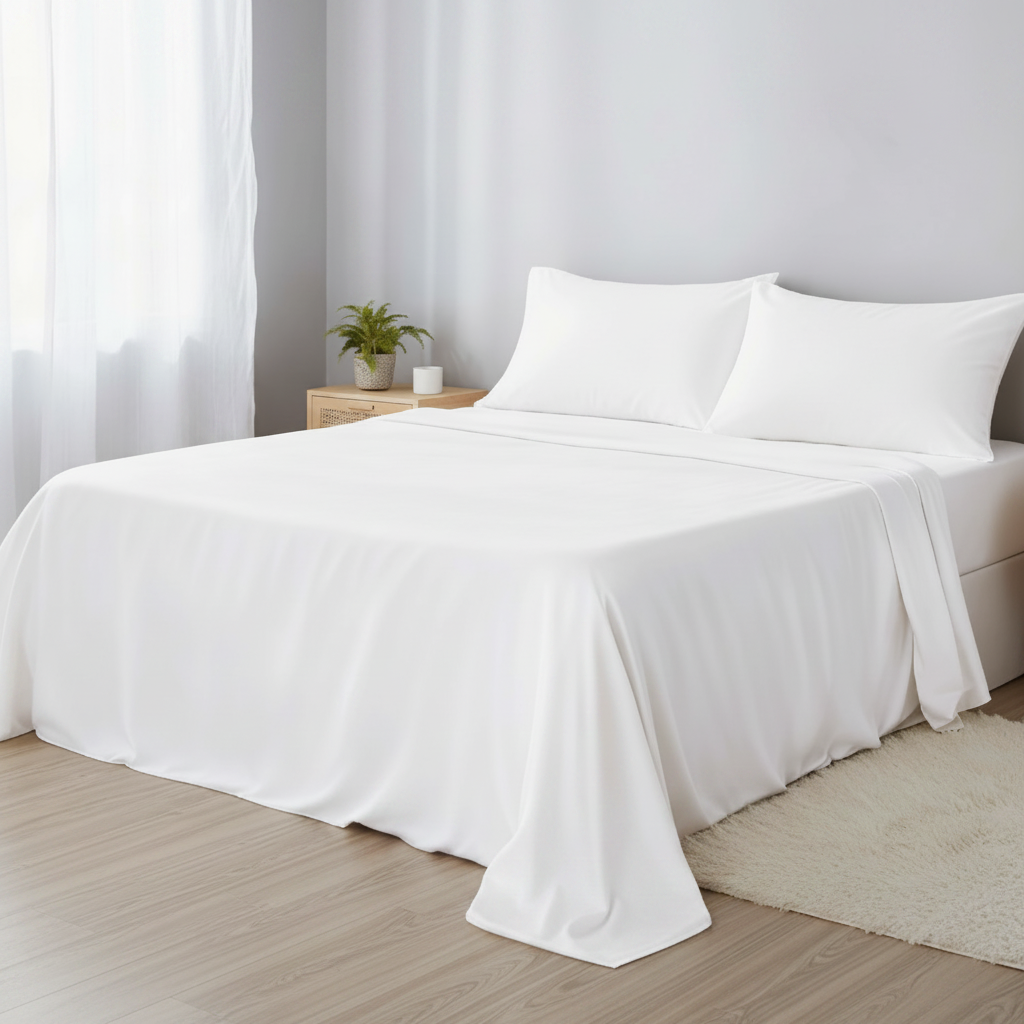 Temperature-Regulating Bamboo Viscose Sheet Set with Stay-Put Deep Pockets – Full, Queen & King Available