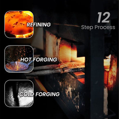 Heavy-Duty Iron Skillet Pan 12 in Diameter for High-Heat Cooking & Searing Asian Dishes on Gas Induction Stovetops
