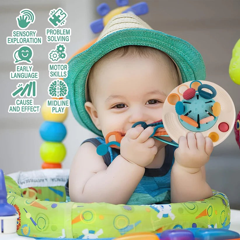 Soft Baby Teething Toy with Pull Cord