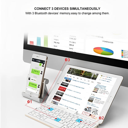 Compact Foldable Bluetooth Keyboard with Stand