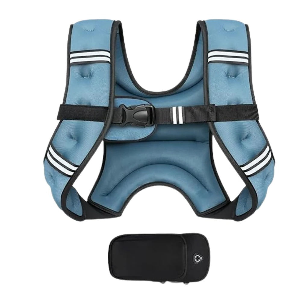 Adjustable Weighted Training Vest with Pockets and Detachable Bag