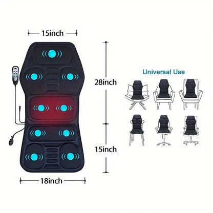 Warm Massage Cushion with Vibration and Lower Back Support