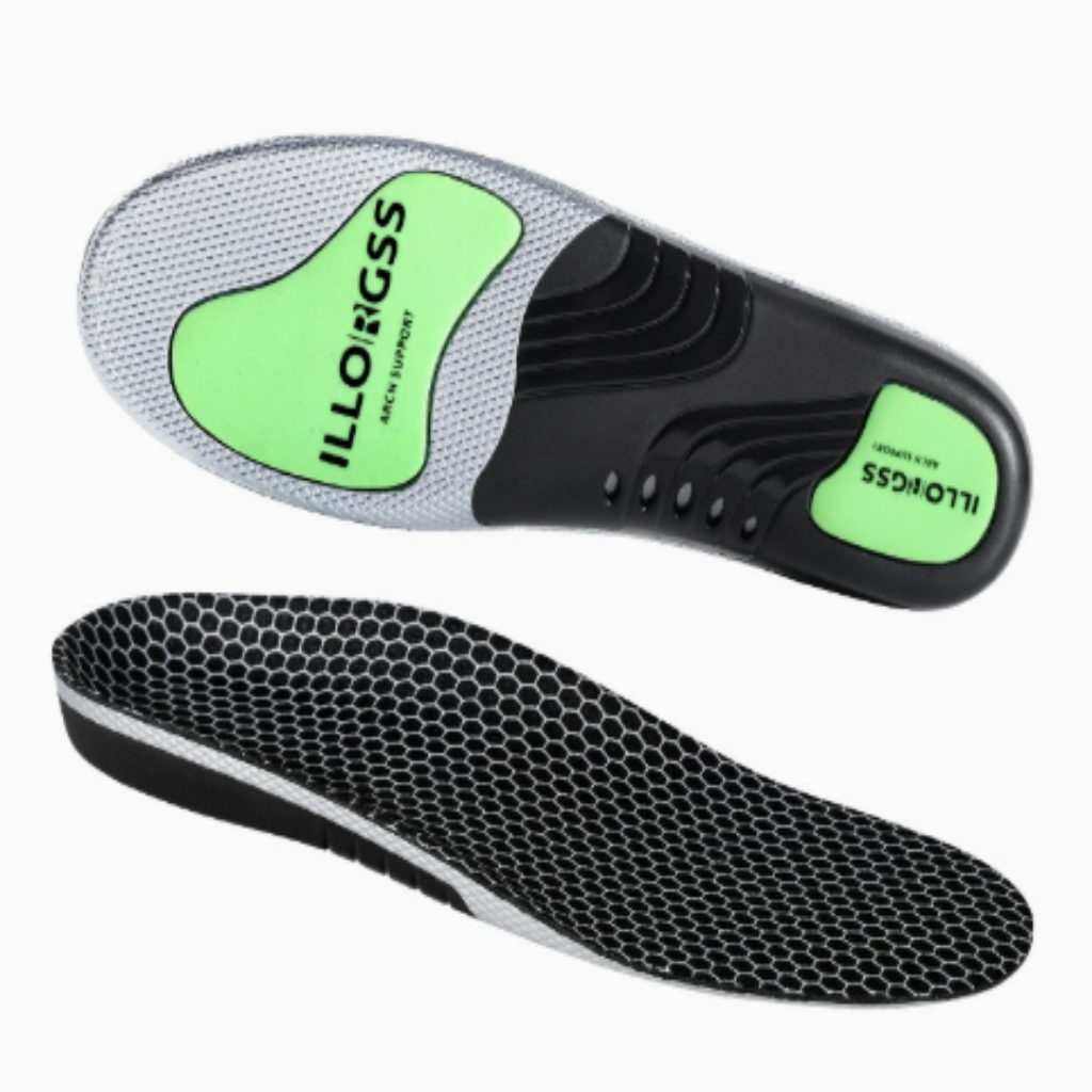 Cushioned Orthotic Inserts with Elevated Midfoot Support for Sneakers and Work Shoes