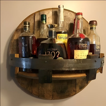 Vintage Whiskey Barrel Wall Shelf