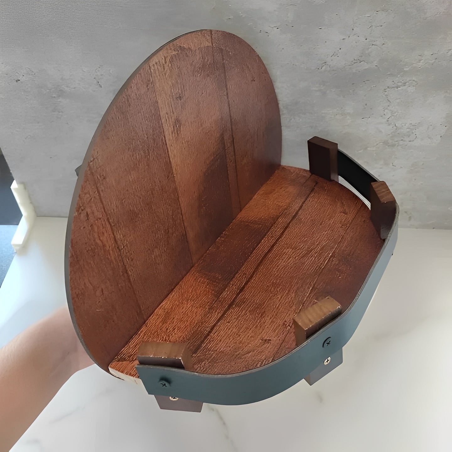 Vintage Whiskey Barrel Wall Shelf