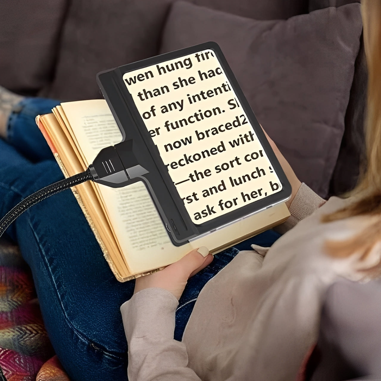 Portable LED Desk Magnifier with Large Viewing Area