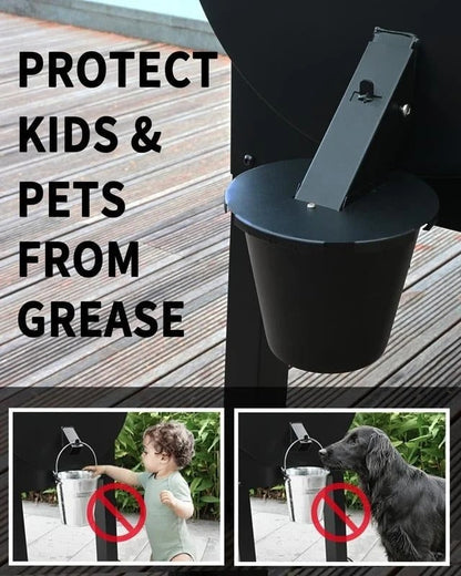 Drip Pan with Lid for BBQ Pellet Smoker Grease Management – Washable Insert & No-Tool Setup for Outdoor Cooking Mess Control