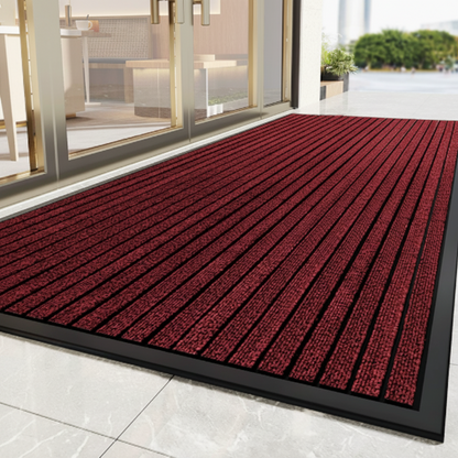 Indoor Outdoor Rubber Doormat Non-Slip Striped Entry Mat for Front Door Hallway Patio Foyer Mud Room High Traffic Areas Home Entryway