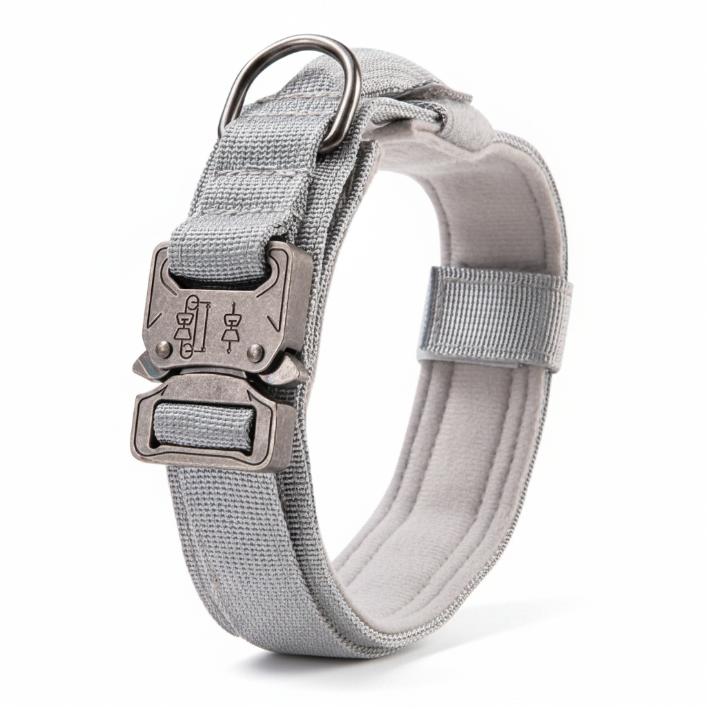 Padded Tactical Dog Collar with Handle – Adjustable Heavy-Duty Nylon for Training, Walks & Active Dogs
