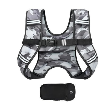 Adjustable Weighted Training Vest with Pockets and Detachable Bag