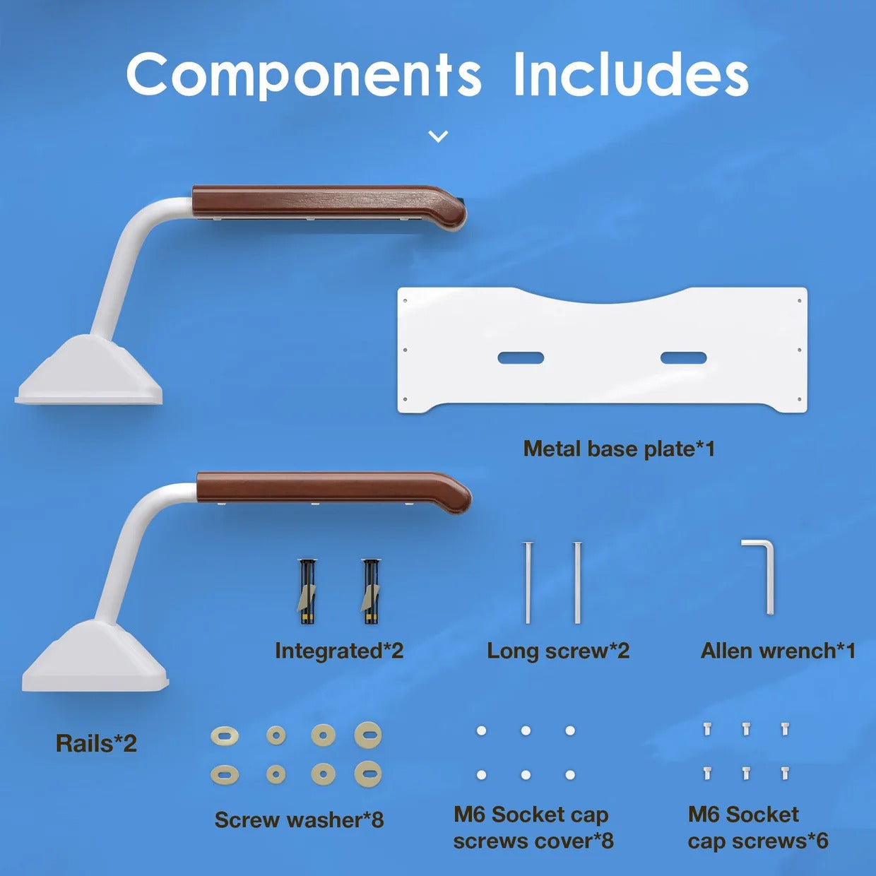 Sturdy Bathroom Grab Bar with Support Handles