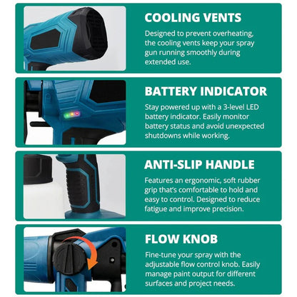 Portable Electric Paint Gun with Adjustable Nozzle
