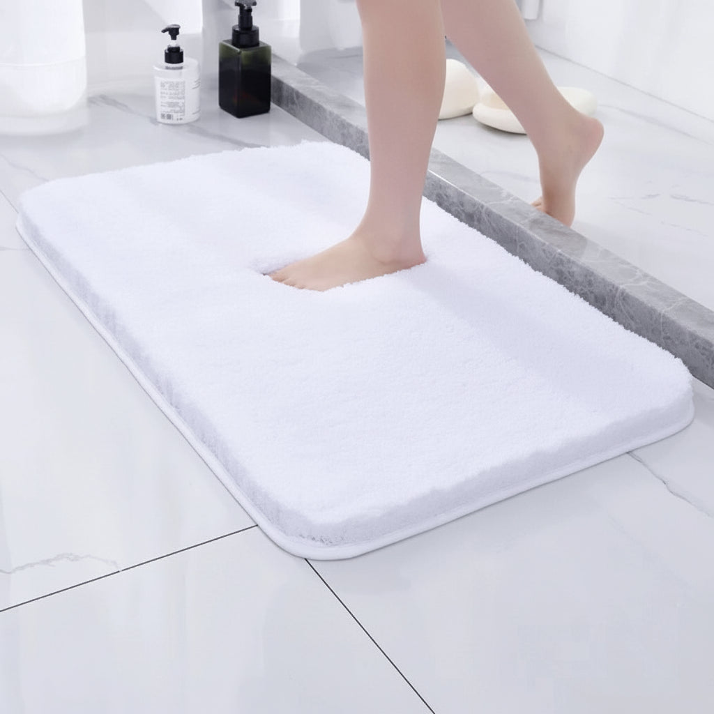 Soft Shaggy Bath Mat with Faux Fur Texture
