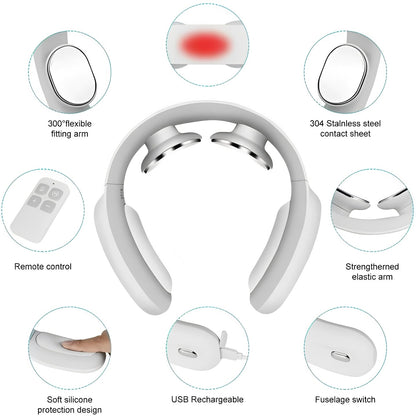 Heated Massage Therapy Collar with Adjustable Speed Settings