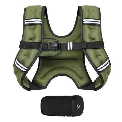 Adjustable Weighted Training Vest with Pockets and Detachable Bag