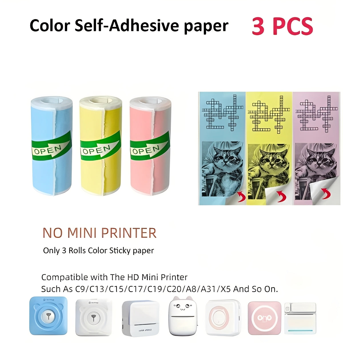Wireless Compact Photo Sticker Printer with Bluetooth