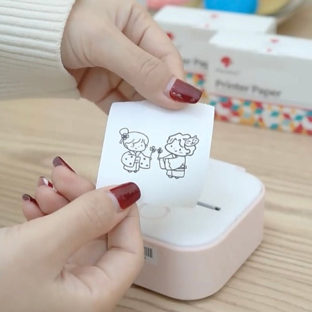 Compact Bluetooth Thermal Sticker Printer for Photos, Labels & Notes | Wireless Rechargeable Pocket Printer for Smartphones & Tablets