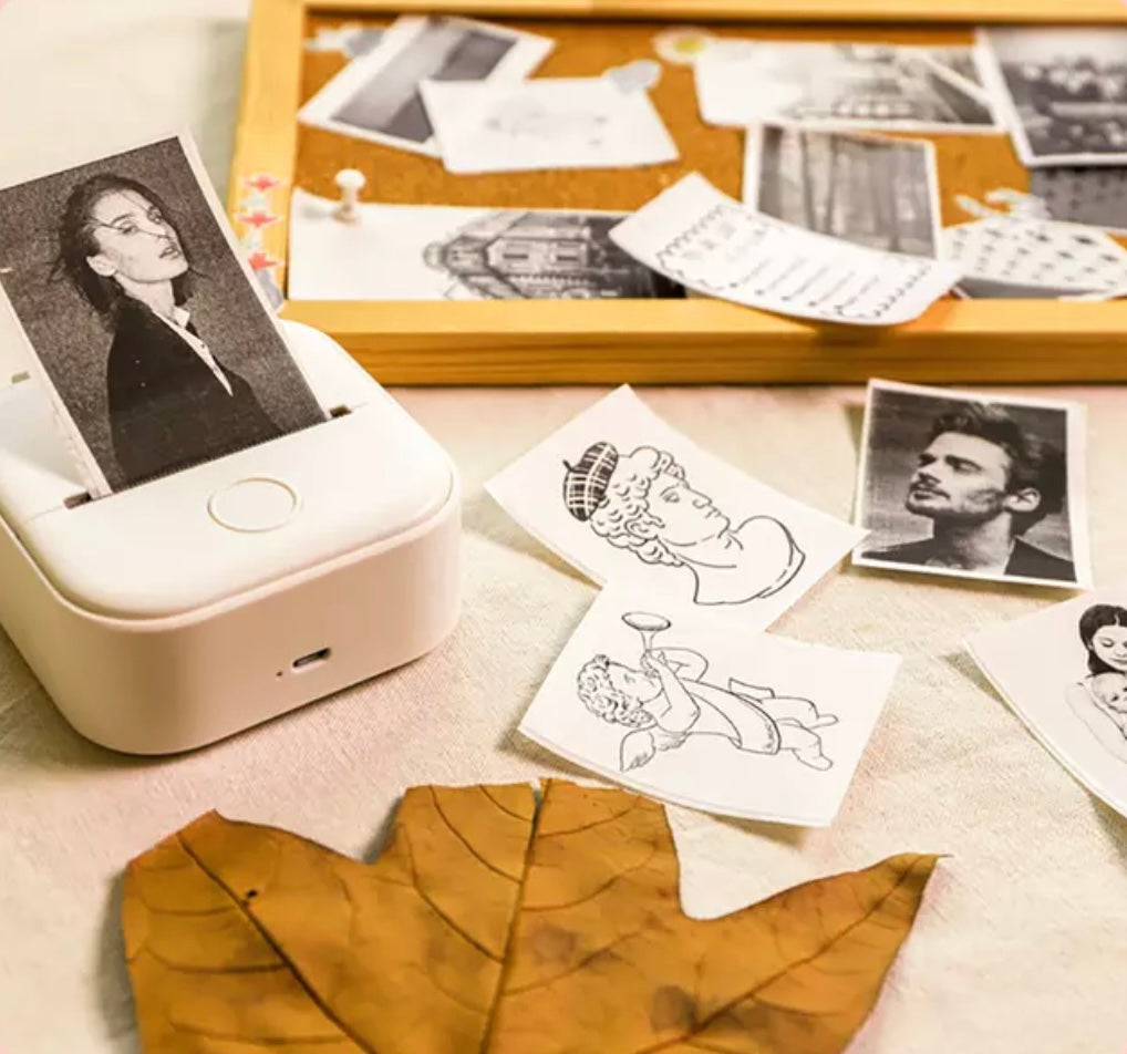 Compact Bluetooth Thermal Sticker Printer for Photos, Labels & Notes | Wireless Rechargeable Pocket Printer for Smartphones & Tablets