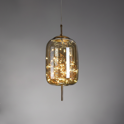 Glass Pendant Light with Adjustable Cord – Modern Minimalist Hanging Ceiling Fixture for Living Room, Bedroom & Dining | LED Ambient