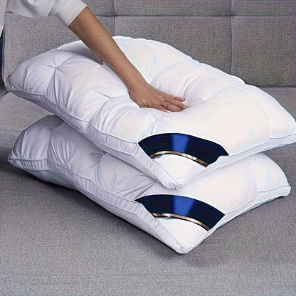 Plush Quilted Bed Pillows Hypoallergenic Fill for Side Sleepers