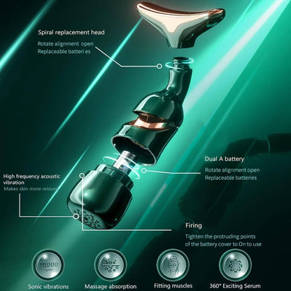 Portable Face Massager with 3 Detachable Tips for Beauty