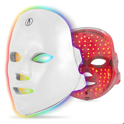 Rechargeable 7 Color LED Facial Mask with Adjustable Bands