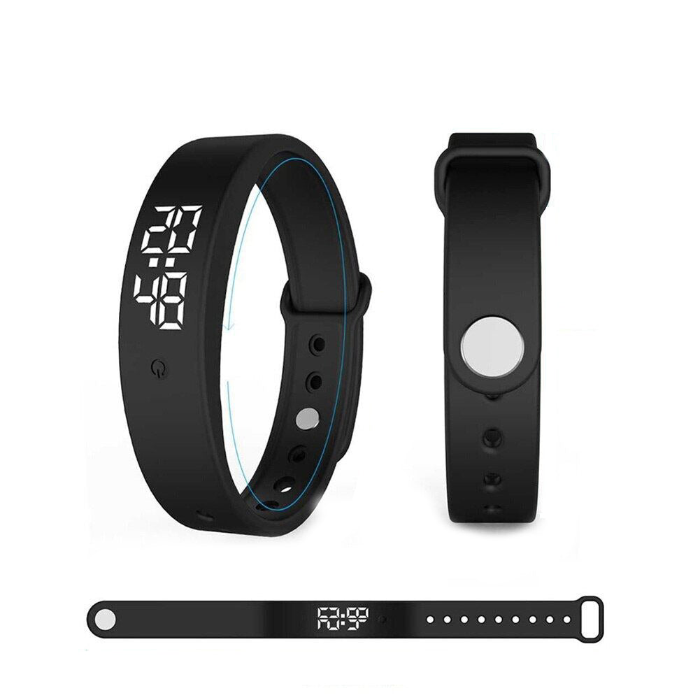 Digital Fitness Watch with Vibration Alerts, Waterproof LED Sports Wristwatch for Swimming and Running