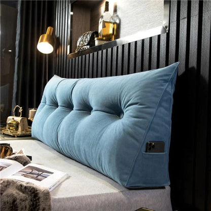 Upholstered Headboard Cushion for Bed – Ergonomic Back Support Pillow for Reading, Watching TV & Relaxing in Bedroom
