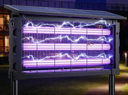Ortekor Solar Power Bug Zapper | 1000V Grid & UV Technology | Chemical-Free Protection for Outdoor Spaces