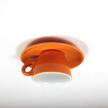Ceramic Coffee Cup Ceiling Light Fixture – Flush Mount in Yellow, Blue, Pink & More Colors for Bedroom, Dining Room, Living Room