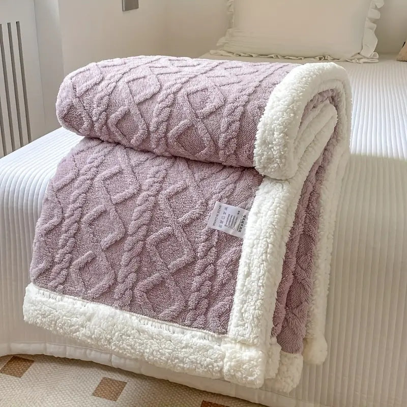 Reversible Sherpa Fleece Throw Blanket – Plush Double-Sided Comfort for Couch, Bed & Travel – Soft Brushed Texture – Year-Round Warmth
