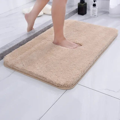 Non-Slip Microfiber Bath Mat Absorbent Shag Bathroom Rug with Rubber Backing for Shower Tub Safety Soft Plush Floor Runner Washable Home