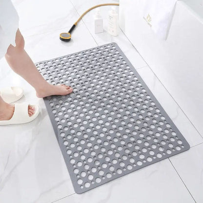 Non-Slip Textured Bath Mat with Suction Cups for Shower and Tub Safety Gray Blue White Pink Green Yellow Available