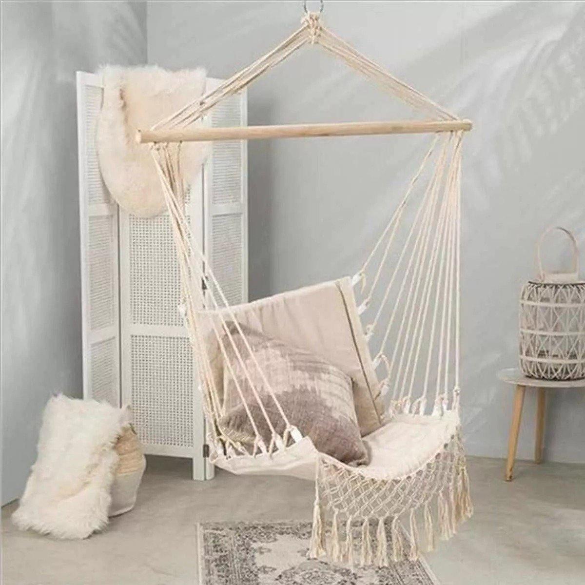 Boho Bliss - Handcrafted Macrame Hanging Hammock