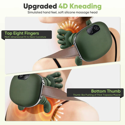 Ortekor Deep Kneading Neck Massager with Electric Heat & 3 Intensity Modes | Portable Pillow for Ultimate Relaxation