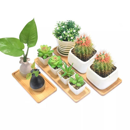 Bamboo Planter Saucer Trays